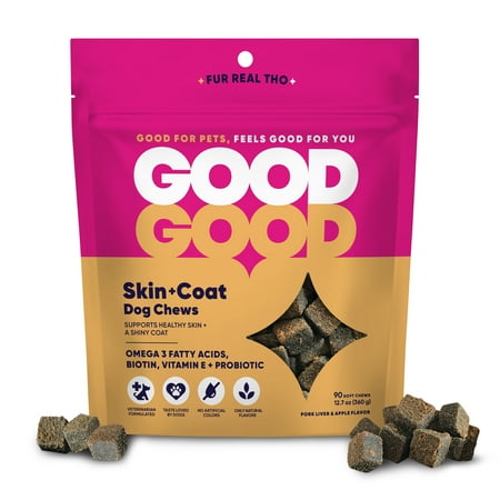 UPC: 0039079004145 | GoodGood Dog Supplement to Support Healthy Dogs Skin + Coat 90 Natural Flavor Chews