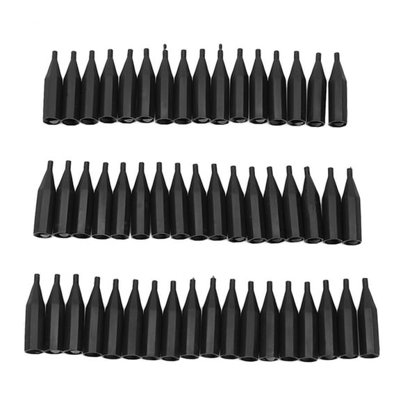 50pcs Needle Tips Eyebrow Eyeliner Lips Tattoo Needle Nozzle Caps for 1P / 3R Black