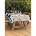thumbnail image 2 of Outdoor Tablecloth with Umbrella Hole and Zipper, Beige Christmas Rectangle Table Cloth 52x70 Inch Waterproof Tablecloth, Xmas Snowflakes Gnomes Gingerbread Man Picnic Table Cover for Patio Camping, 2 of 7