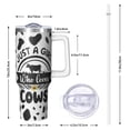 thumbnail image 3 of 1pc dairy cow 40oz Tumbler with Straw & Handle - Insulated Stainless Steel Cup | Holiday Gift for Man Women (Christmas, Valentine's, Birthday), 3 of 5