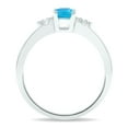 thumbnail image 3 of SZUL Women's Blue Topaz and Diamond Sparkle Ring in 10K White Gold, 3 of 5