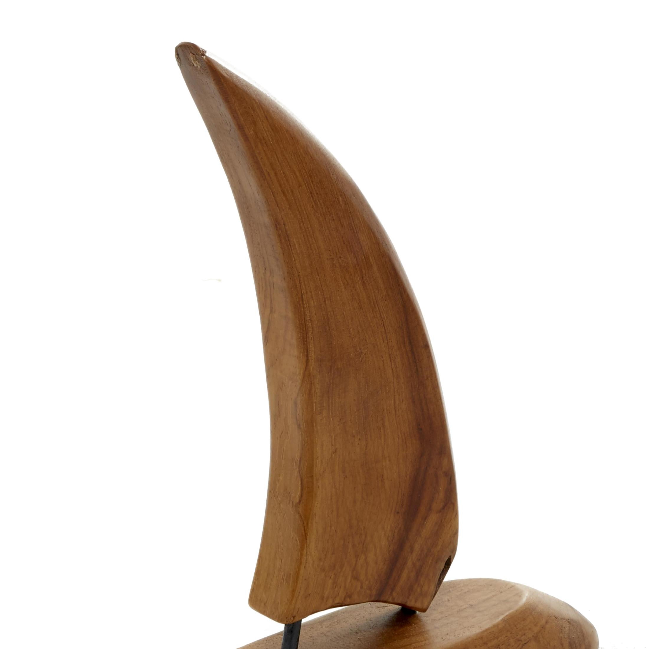 20", 17", 13"H Brown Teak Wood Handmade Sail Boat Sculpture, by DecMode (3 Count)