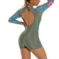 thumbnail image 4 of Npasoilc Swimsuits for Women One-Piece Back Lace-Up Long Sleeve Backless Sports Bathing Suit Sunblock Beach Surfing Swimwear, 4 of 6
