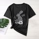 thumbnail image 2 of Camisas de Manga Corta para las Mujeres Moda Casual Impresión Cuello Redondo Suéter Tee Blusas, 2 of 4