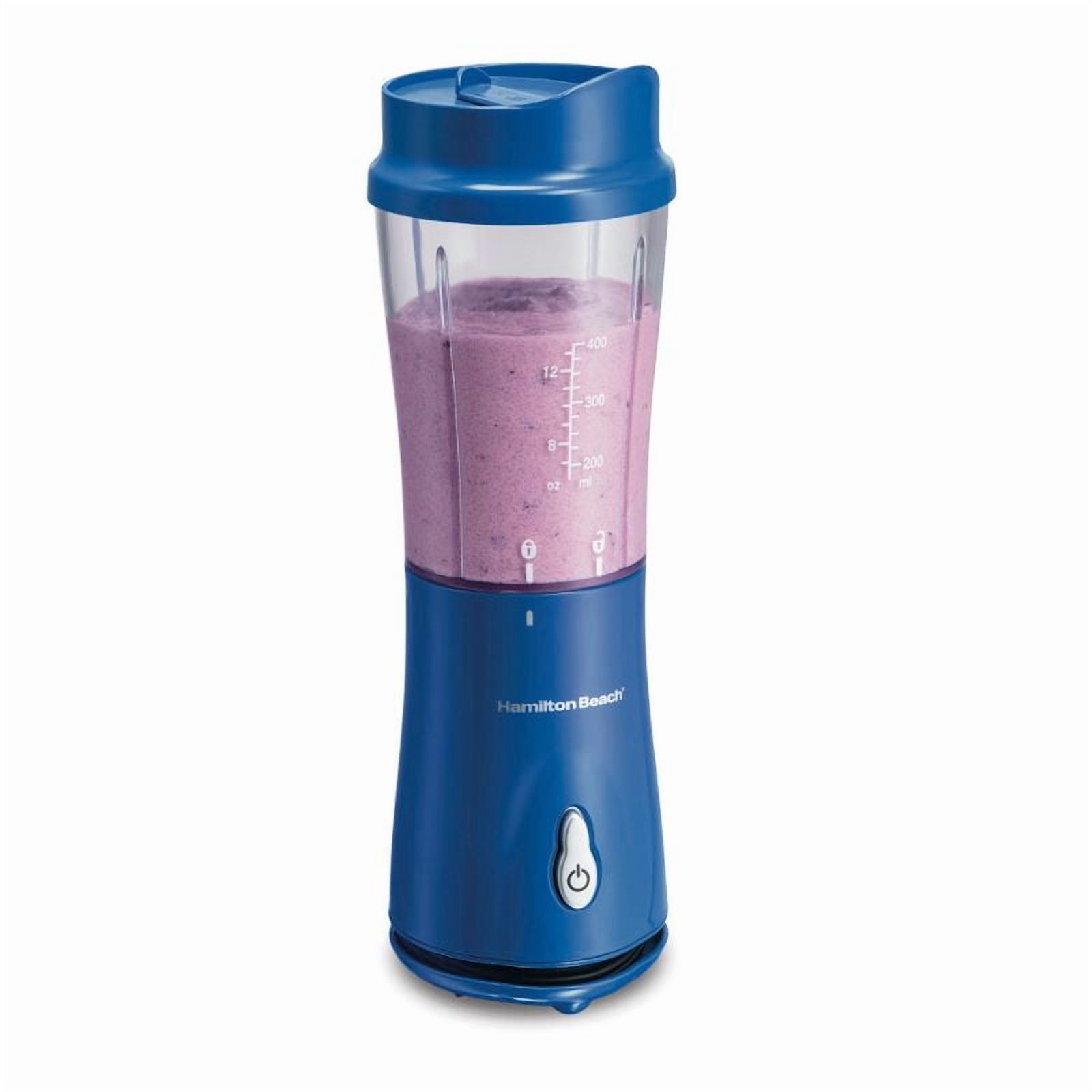 One Speed Single-Serve Blender - Portable Personal Smoothie Blender with Travel Lid & Stainless Steel Blades