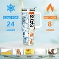 thumbnail image 3 of Funny Cat 40 Oz Tumbler Gift, Life Is Better With Cats Insulated Cup, Leak Proof Travel Mug Tumblers with Lid and Straw, Cat Lover Gifts for Women Men, 3 of 6