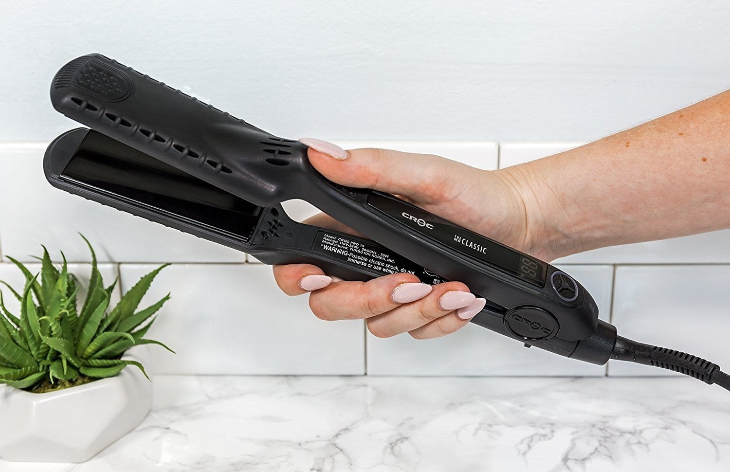 croc classic black titanium flat iron