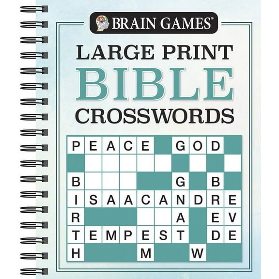 Brain Games - Bible Brain Games - Large Print Bible Crosswords, (Spiral-Bound)