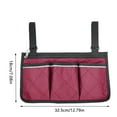 thumbnail image 4 of Bolsa lateral para silla de ruedas, apoyabrazos reflectante, bolsa lateral, organizador de almacenamiento portátil colgante, rojo vino Scienceny  HA003792-03, 4 of 7