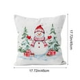 thumbnail image 3 of Uutvery Christmas Pillow Covers 17.7x17.7 Inches,Xmas Snowman Tree Pillow Cover,Winter Decorative Pillows Sofa Couch Bed Living Room,Merry Christmas Farmhouse Decoration,Xmas Indoor Decor, 3 of 6