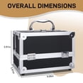 thumbnail image 6 of Qifang Black Diamond Texture Aluminum Makeup Storage Case Portable Beauty Organizer Travel Trolley with Built-in Mirror and Key Lock 9"x6"x6", 6 of 13
