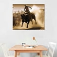 thumbnail image 2 of Nawypu Bull Riding Bull Rider Art Poster，Western Art, Bull Riding Art, Rodeo Art Posters Wall Art Paintings Canvas Wall Decor Home Decor Living Room Decor Aesthetic, 2 of 4