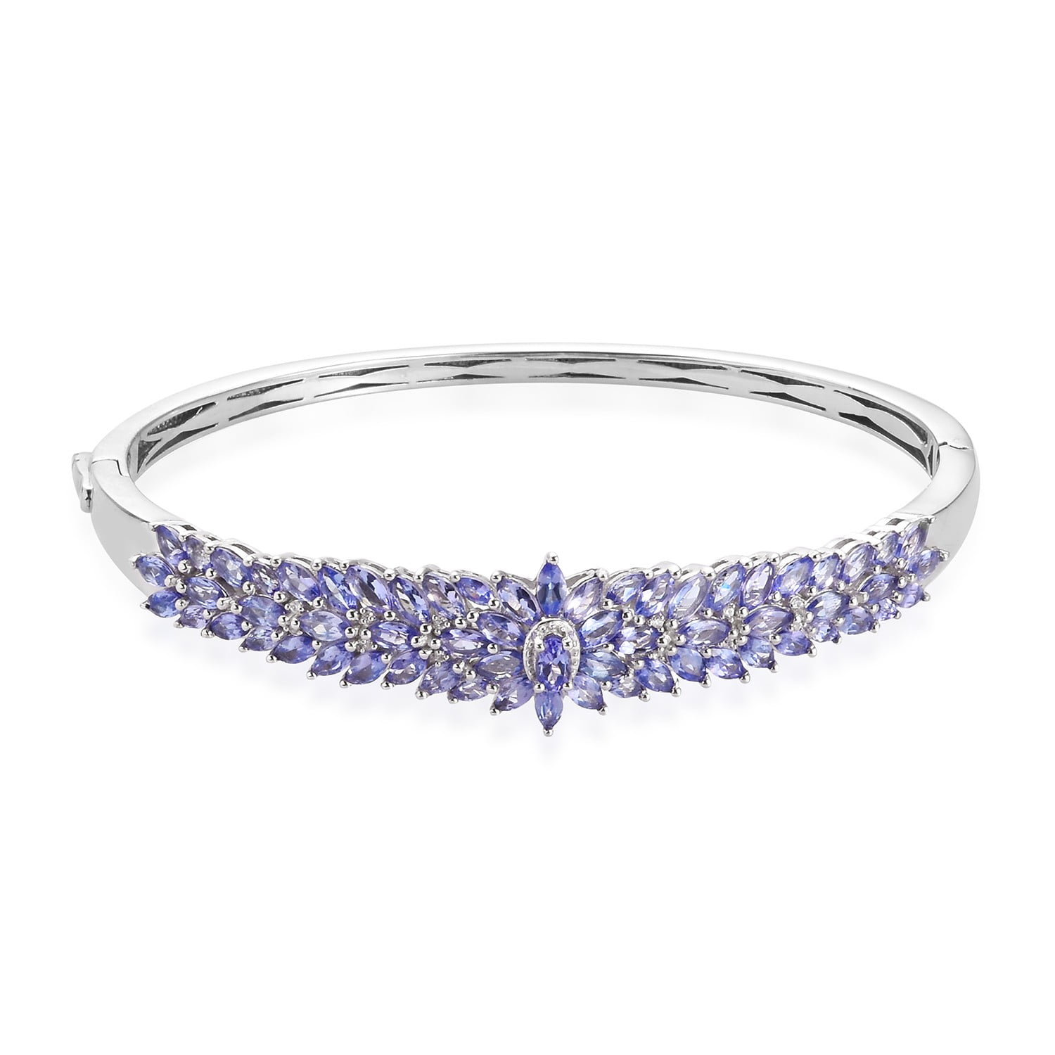 BEAUTIFUL TANZANITE HEART .925 Sterling Silver Bracelet 8" BEAUTIFUL TANZANITE HEART .925 Sterling Silver Bracelet 8"