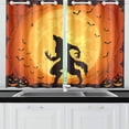 thumbnail image 2 of MKHERT Halloween Wolf Blackout Window Curtain Kitchen Curtain 26x39 inch, 2 Panels, 2 of 3