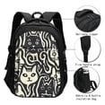 thumbnail image 3 of Fotbe Abstract Cat Faces Pattern Mochila con Estampado y Puerto USB para Hombre y Mujer, Mochila Antirrobo, Mochila de Viaje, Mochila Escolar, Mochila Universitaria, 3 of 7