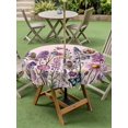 thumbnail image 4 of Outdoor Tablecloths with Umbrella Hole & Zipper, Watercolor Floral Round Tablecloths 60 Inch, Spring Lavender Daisy Butterflies Pink Waterproof Table Cloth, Patio/Pool/Picnic Table Covers, 4 of 8