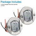 thumbnail image 5 of EROCK 2Pcs White Round Marine Boat LED Stern Transom Lights Cabin Deck Courtesy Light, 5 of 13