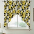 thumbnail image 2 of Farmhouse Daisy Swag Valances for Windows, Kitchen Window Curtains Over Sink, Spring Watercolor Yellow White Floral Window Treatment Curtains for Living Room/Bedroom Curtains 2 Panel Sets 36"x45", 2 of 8