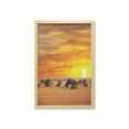 thumbnail image 1 of African Wall Art with Frame, Landscape of a Small Town with Horizon Skyline at Dawn Ethiopian Photography, Printed Fabric Poster for Bathroom Living Room, 23" x 35", Orange, by Ambesonne, 1 of 2