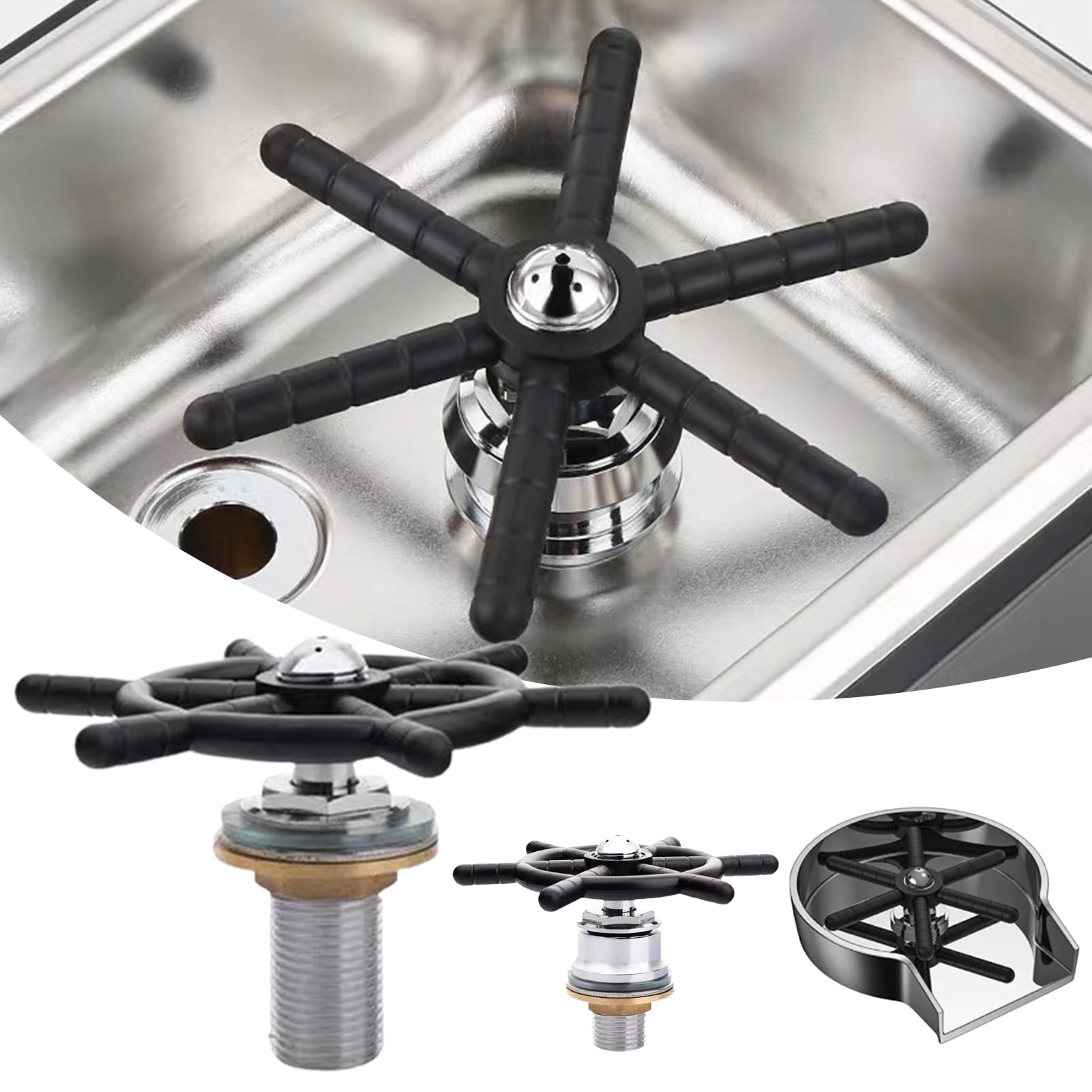 High Pressure Chassis Car Clean Tool 4 Nozzle Stainless Steel&Plastic 