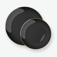 thumbnail image 1 of Round Black â¢ Gold Plastic Plates | 10 Pack 10.25", 1 of 1