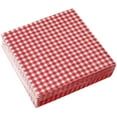 thumbnail image 5 of HTOOQ Disposable Red and White Gingham Paper Napkins (Pack of 50), 5 of 5