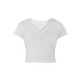 thumbnail image 5 of No Boundaries V Neck Crop Rib Tee, Women's, 5 of 5