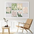 thumbnail image 2 of PixonSign Adhesive Canvas Print Wall Art Set - Blush Pink Pastel Wildflower Floral Posters - Set of 6 Vintage Retro Antique Mixed Media Country Cultural Art Wall Décor - 11"x14"x6, 2 of 5