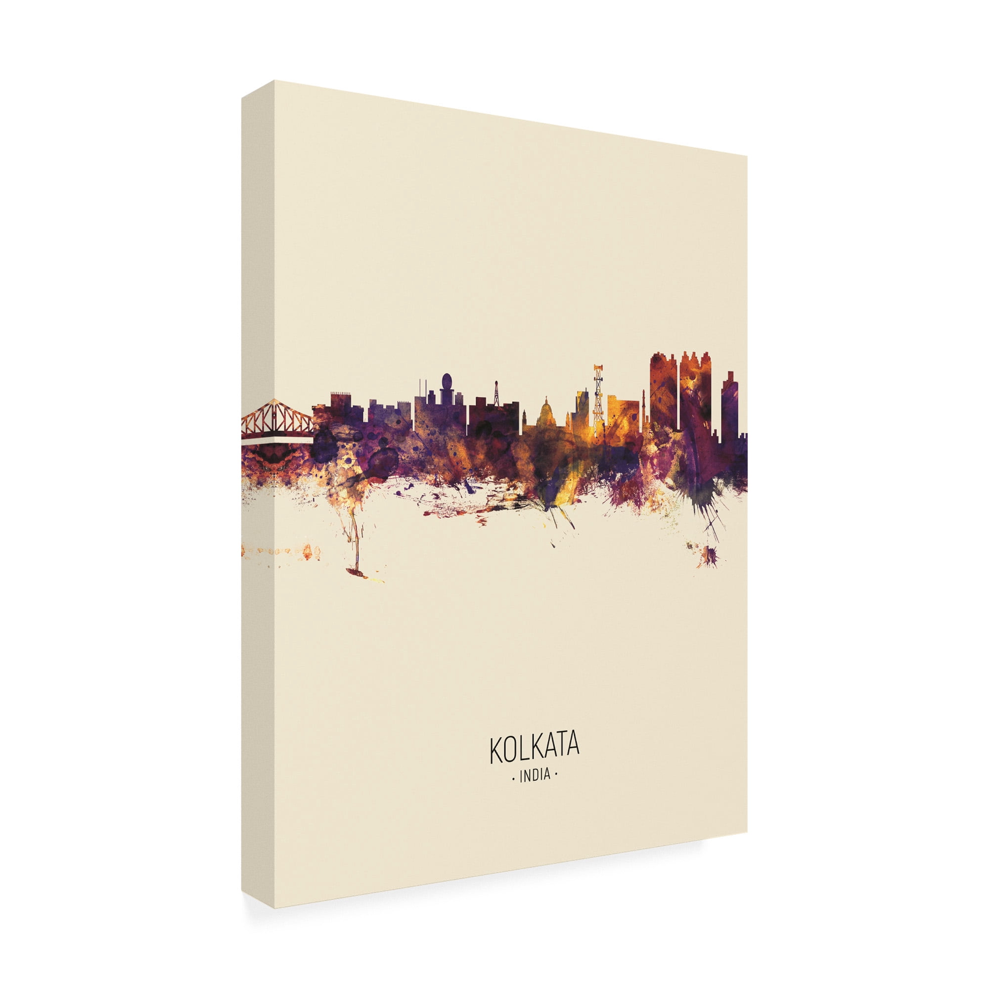 Trademark Fine Art 'Kolkata (Calcutta) India Skyline Portrait III' Canvas Art by Michael Tompsett