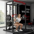 thumbnail image 5 of Forgemus Squat Rack for Home Gym,2000lbs Power Rack Squat Machine with LAT Pulldown and More Training Attachments,Weight Rack with Adjustable Pulley System for Full Body Workout,Black, 5 of 9