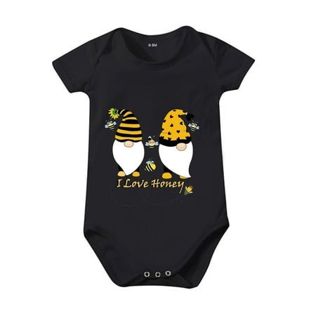 

Baby Bodysuit Boys And Girls Bee Festival And Bee Cartoon Print I Love Honey Print Honey Short Sleeved Crawl Clothes 0 To 24 Months For 3-6 Months