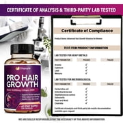 Hair Growth Supplement | 120 Capsules | Biotin 10,000mcg, Collagen, MSM | Supports Thicker Hair & Healthy Scalp