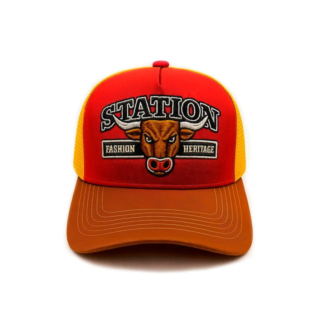Knite Gorra trucker Station Bull con malla trasera visera curva hombre