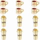 thumbnail image 1 of 12 mini dijes de taza de café de latón chapado en oro de 18 quilates, de 2 estilos, con forma de botella dorada y palabras, para hacer joyas., 1 of 7