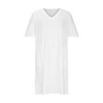 thumbnail image 5 of Plus Size Vacation Outfits for Women, V Neck Casual Sundresses To The Knee,Women's Casual T-Shirt Dress V Neck Short Sleeve With Front Two Pockets Solid Color Oversize Dresses., 5 of 5