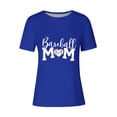 thumbnail image 4 of Lilgiuy Baseball Mom Shirt for Womens Mom Shirt Summer Solid Color Short Sleeve O-Neck Letter Print Casual Tops Tees for Mother's Day(Blue,M), 4 of 4