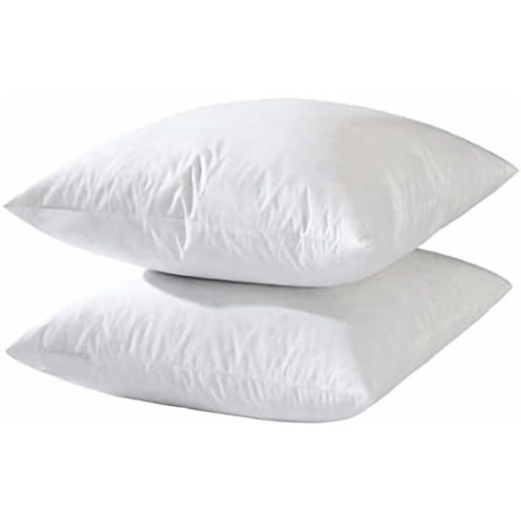 24x24 Euro Throw Pillow Inserts-Down Feather Pillow Inserts-Cotton Fabric-Set of 2-White.