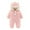 Pink, variant on Odeerbi Baby Girls Boys Clothes Baby Rompers Autumn Winter Infant Toddler 2025 Long Sleeve Animal Ear Hooded Romper Zipper Jumpsuit