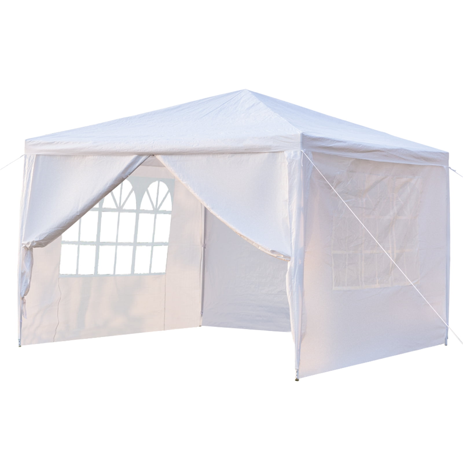 3m x 3m Gazebo Replacement 4 Sides With Zip Front & Roof Tent Marquee WHITE 