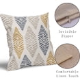thumbnail image 6 of Outdoor Boho Throw Pillow Covers 16x16 Inch Yellow Blue Pillow Covers Gray Beige Modern Geometric Decorative Pillowcase Square Linen Cushion Cover for Couch Sofa Indoor Patio (Pack of 2), 6 of 6