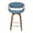Blue Fabric/Walnut Wood/Chrome Metal, variant on LumiSource Beige Curvini 24" Fixed-Height Counter Stool - Set of 2