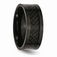 thumbnail image 4 of White Stainless Steel Ring Band Wedding Black Carbon Fiber, 4 of 6