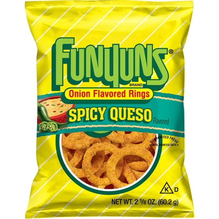 New Funyuns Spicy Queso Onion Flavored Rings (2.12oz Bags)(2Pack)
