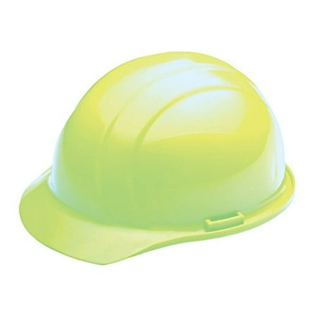 19820 Liberty Cap Style Hard Hat with Slide Lock, Flourescent Lime, 4-point injection-molded By ERB