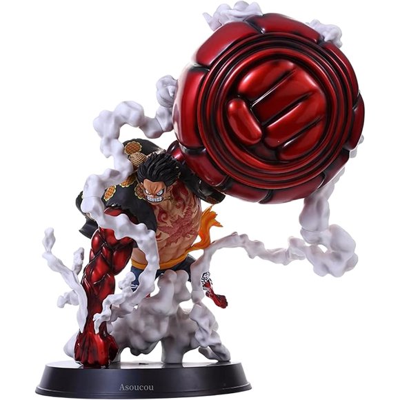 Luffy Figurine, Figurine d'Anime Monkey D Luffy Gear 4, Statue d'Anime Poupée Sculpture Figurine Réaliste Personnage d'Anime Modèle Ornement