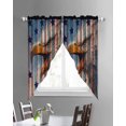thumbnail image 3 of Eagle Swag Valances for Windows, American Flag Blue Star Red Blue Striped Vintage Wooden Rod Pocket Sheer Valances for Windows, Swag Toppers Light Filtering for Kitchen Living Room 2 Panels 36''x63'', 3 of 6