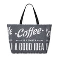 thumbnail image 2 of Disketp Coffee Is Always A Good Idea Large Capacity Beach Bag, Waterproof Sandproof Beach Swim Pool Bag Tote Bag for Women, 2 of 7
