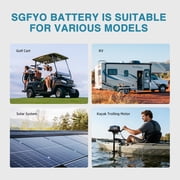 SGFYO Group Size 27 12V 100Ah AGM Deep Cycle Battery, 3% Self-Discharge Rate, 1100A Max Discharge Current,Sealed Solar Battery for RV,Golf Cart,Camping,off Grid,Trolling Motor