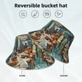 thumbnail image 2 of KLL Whimsical Cats Night Cafe Bucket Hat for Women Men Packable Travel Beach Sun Hat Outdoor Rave Accessories Reflective Fisherman Cap, 2 of 7