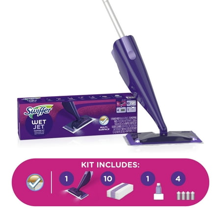 Swiffer WetJet Mop Starter Kit (1 Mop  10 Pads  1 Liquid Solution)